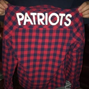 New England Patriot Plaid Collared Shirt